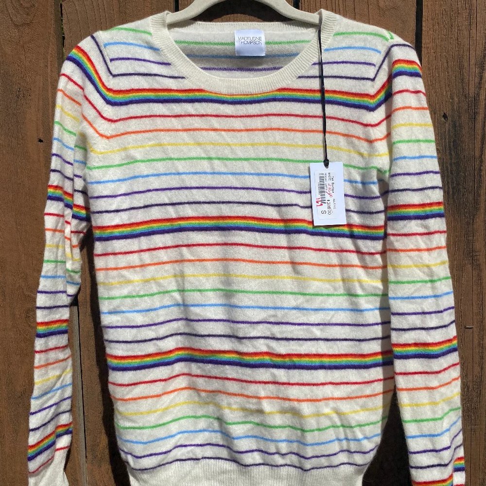 Madeline Thompson Cashmere Rainbow Stripe Sweater